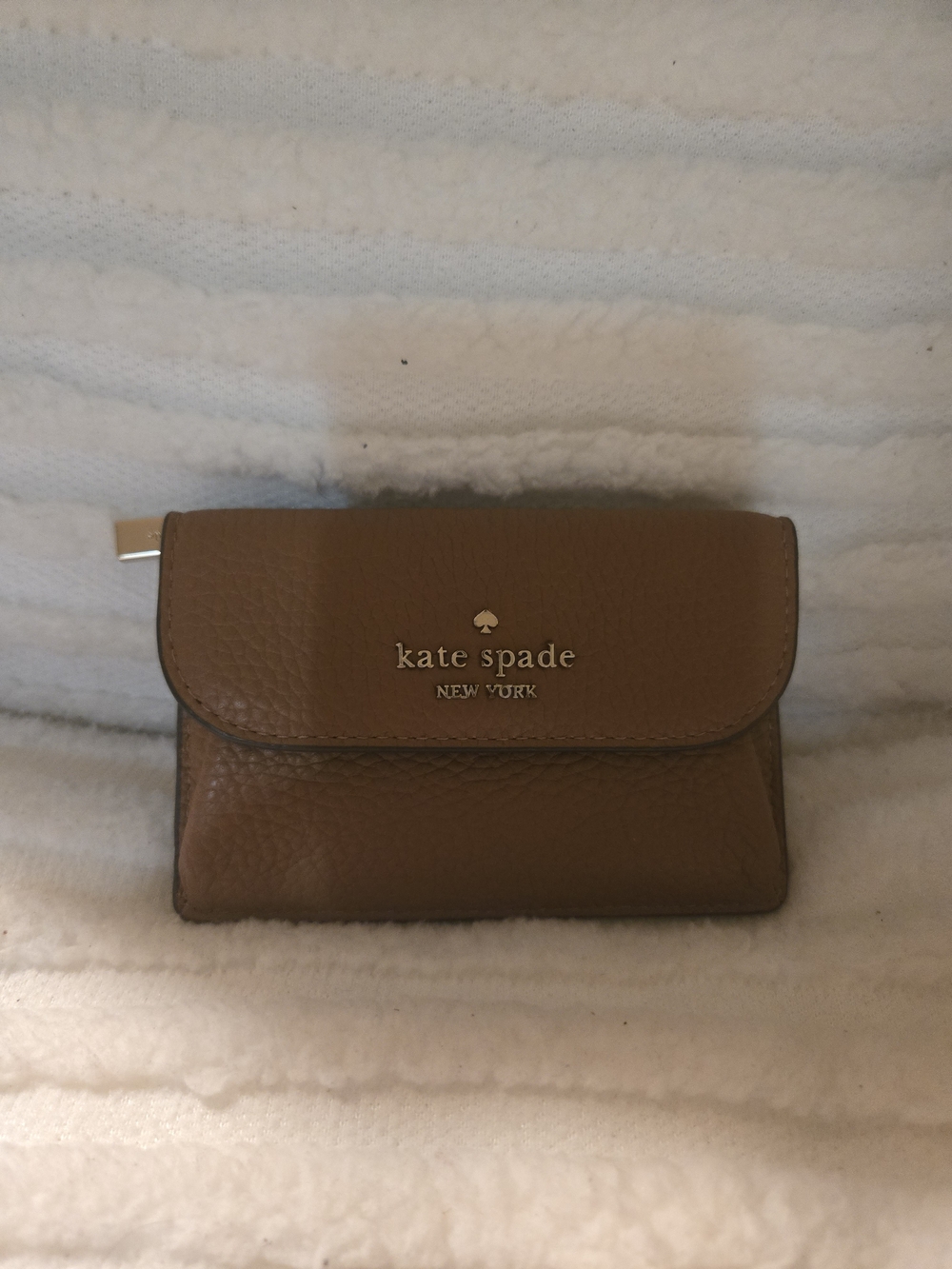 kate spade New York Brown Pebbled Leather Wallet
